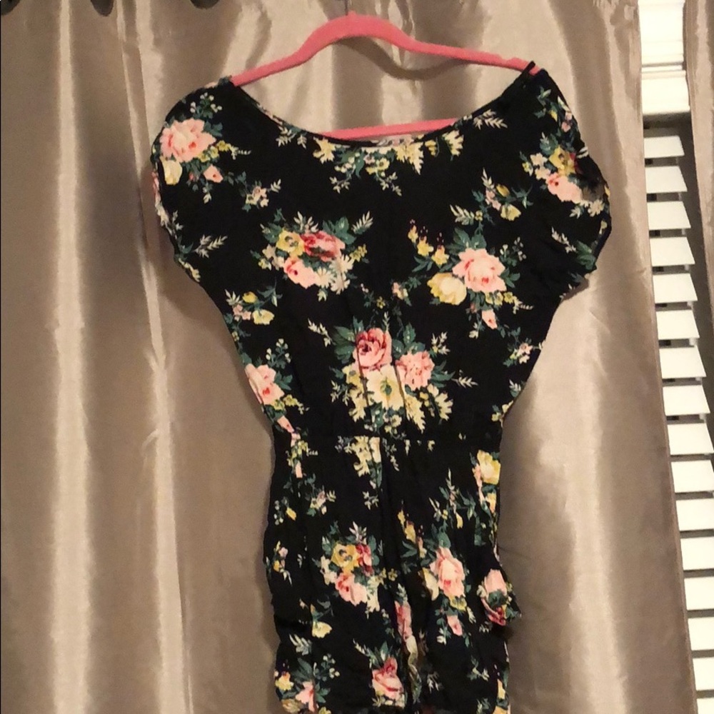 Floral black romper